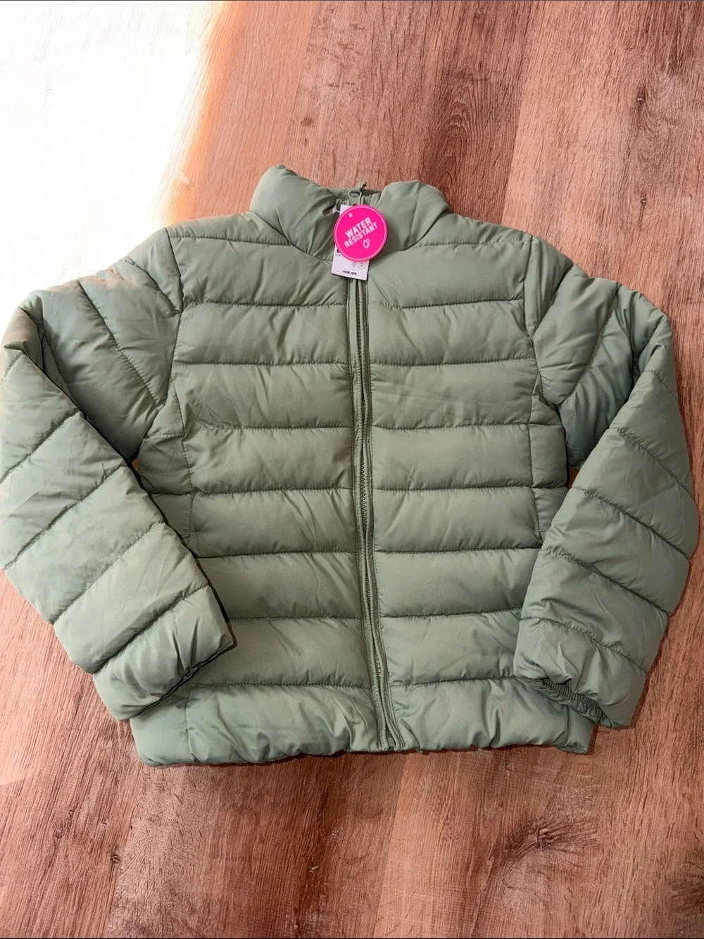 NWT Children's Place girls Puffer Jacket in Olive Misty Green size medium 7/8